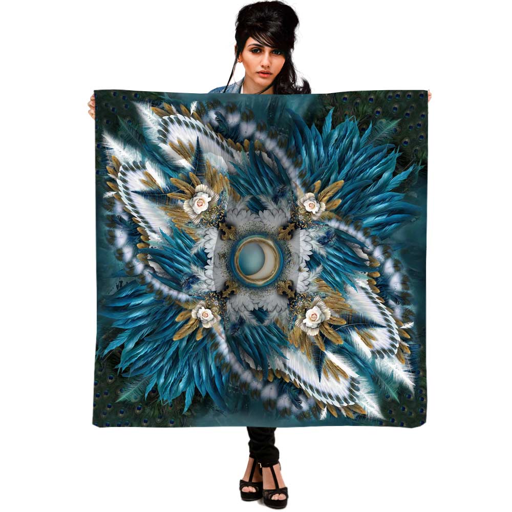 Blue Angel Squared Silk Scarf - deb schlier studio