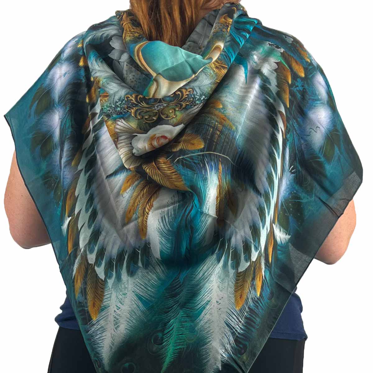 Blue Angel Squared Silk Scarf - deb schlier studio