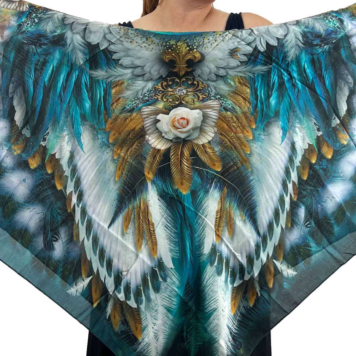 Blue Angel Squared Silk Scarf - deb schlier studio