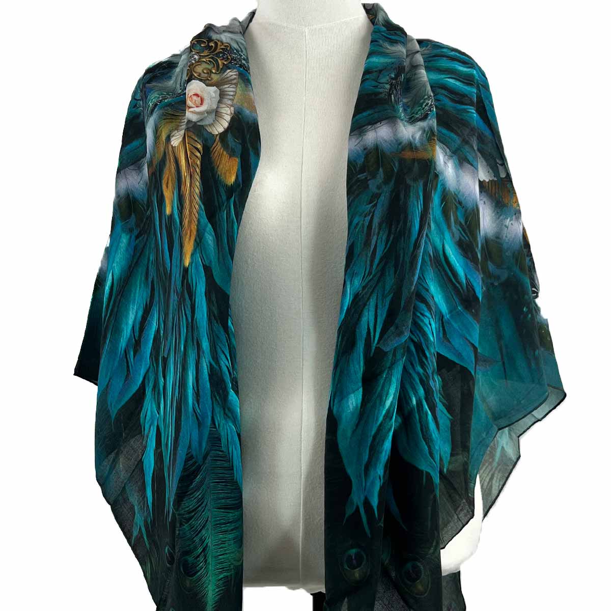 Blue Angel Squared Silk Scarf - deb schlier studio