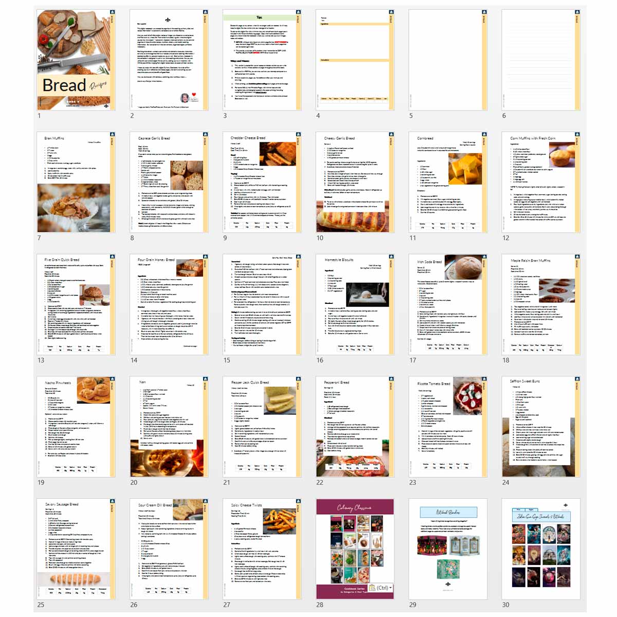 Bread Recipes: Printable Book 4