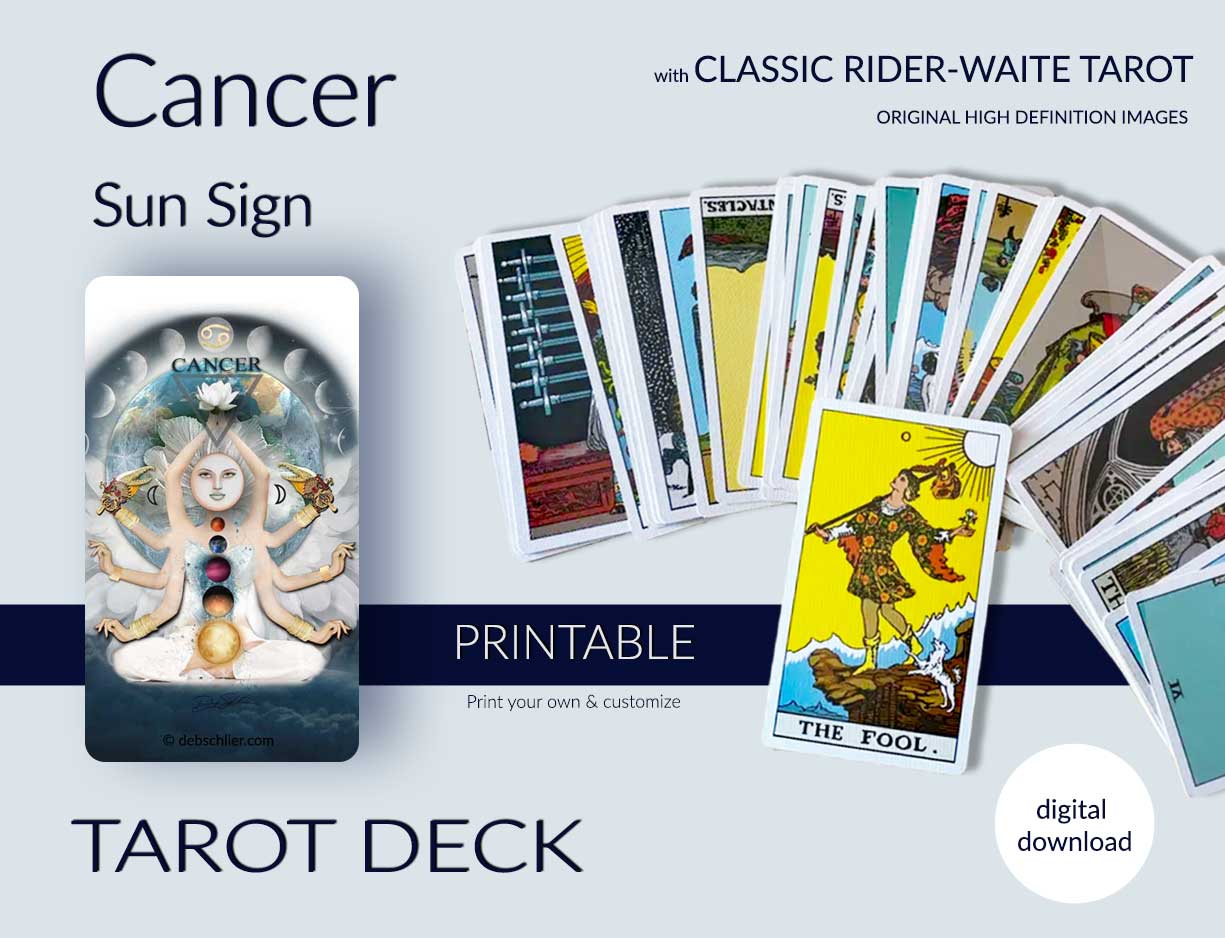 Cancer Tarot Deck, Printable