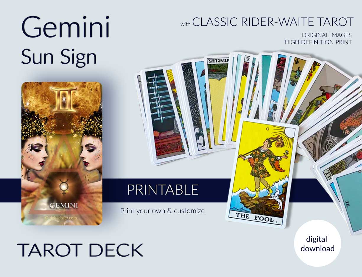 Gemini Tarot Deck, Printable