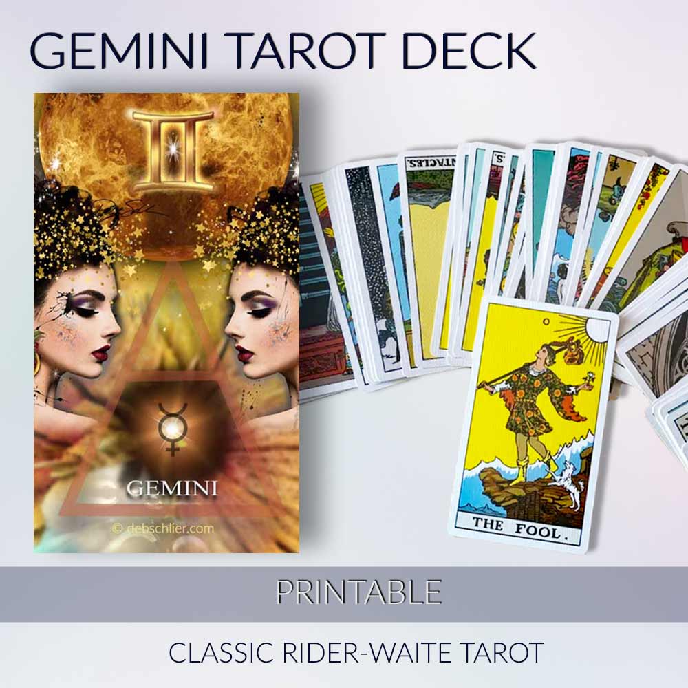 Gemini Tarot Deck, Printable