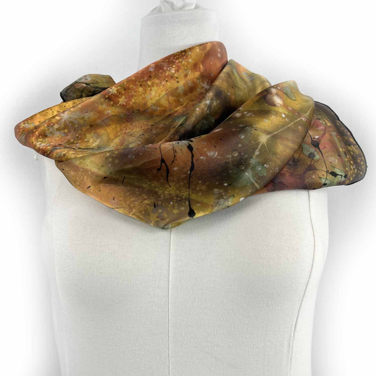 Golden Universe Square Silk Scarf - deb schlier studio