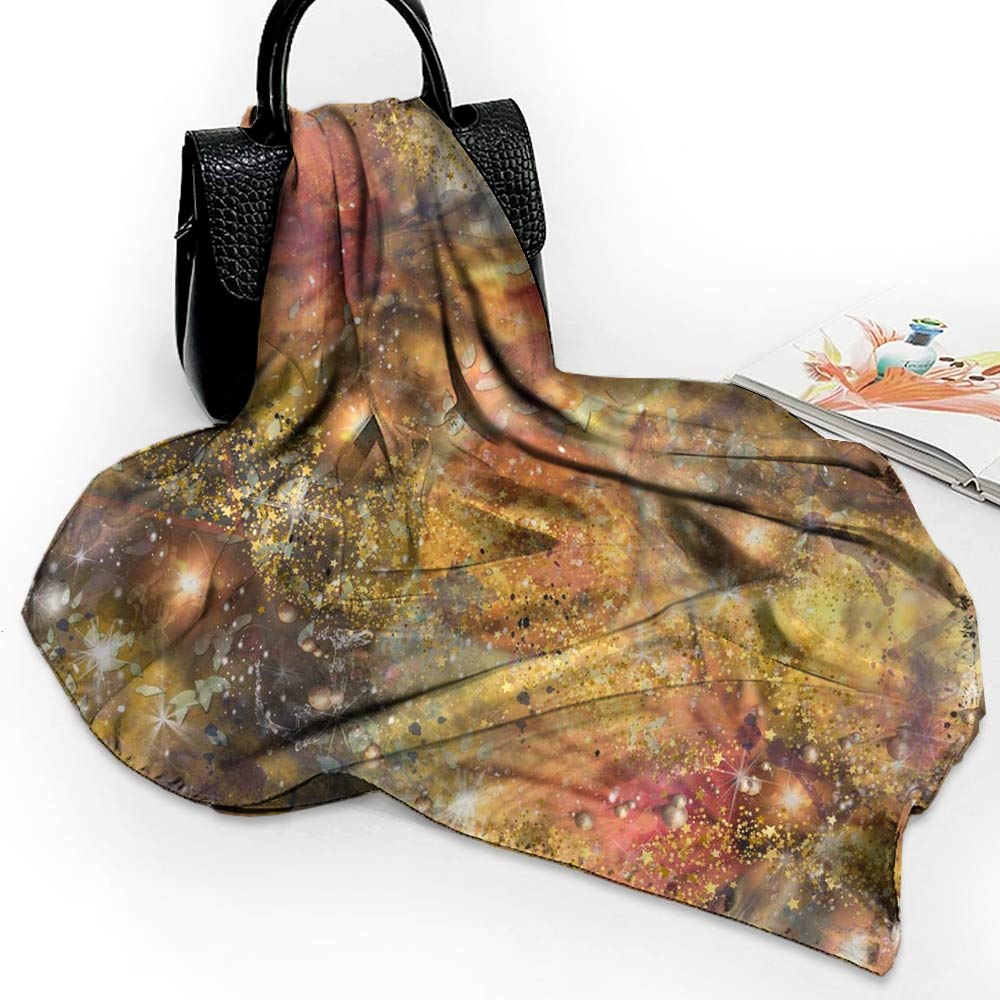 Golden Universe Square Silk Scarf - deb schlier studio