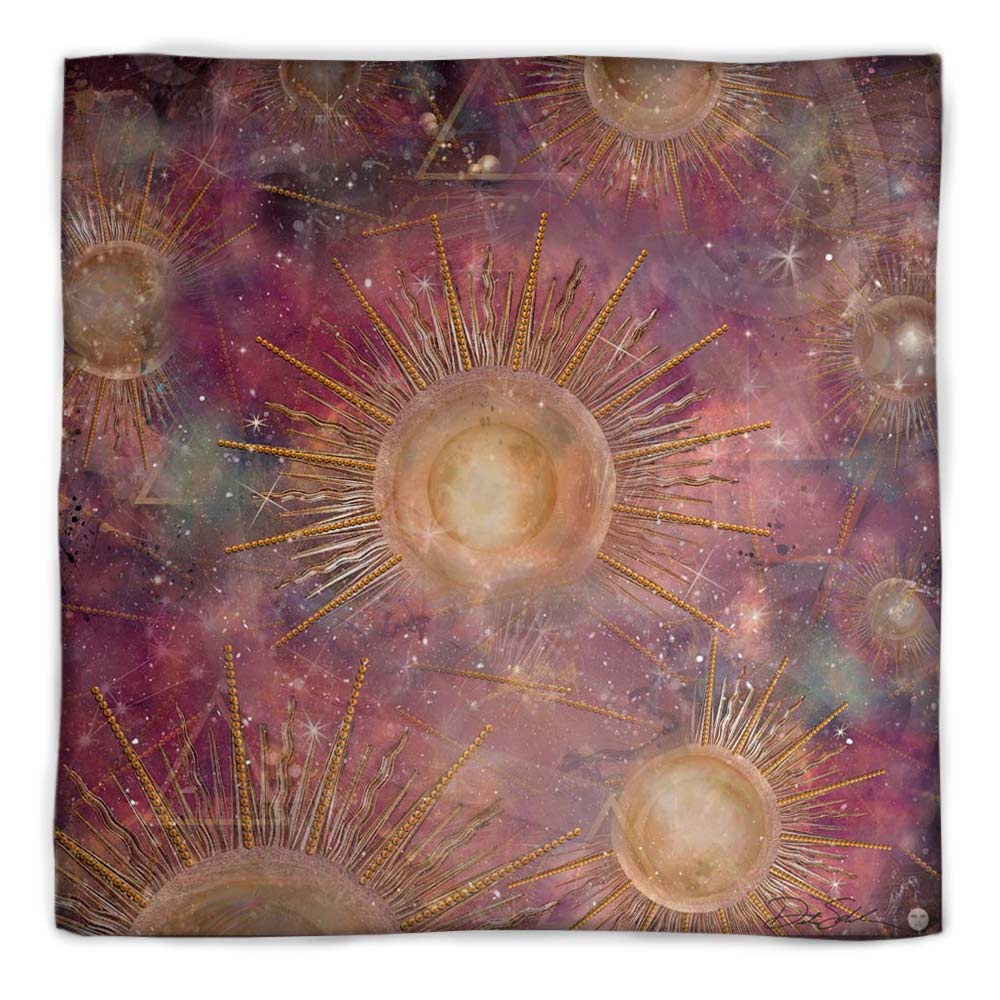 Sun, Moon & Stars Square Silk Scarf - deb schlier studio