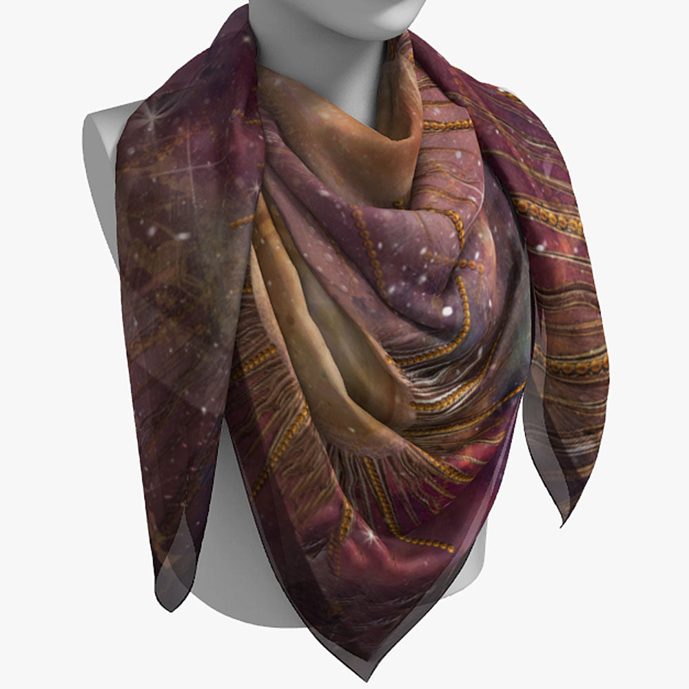 Sun, Moon & Stars Square Silk Scarf - deb schlier studio