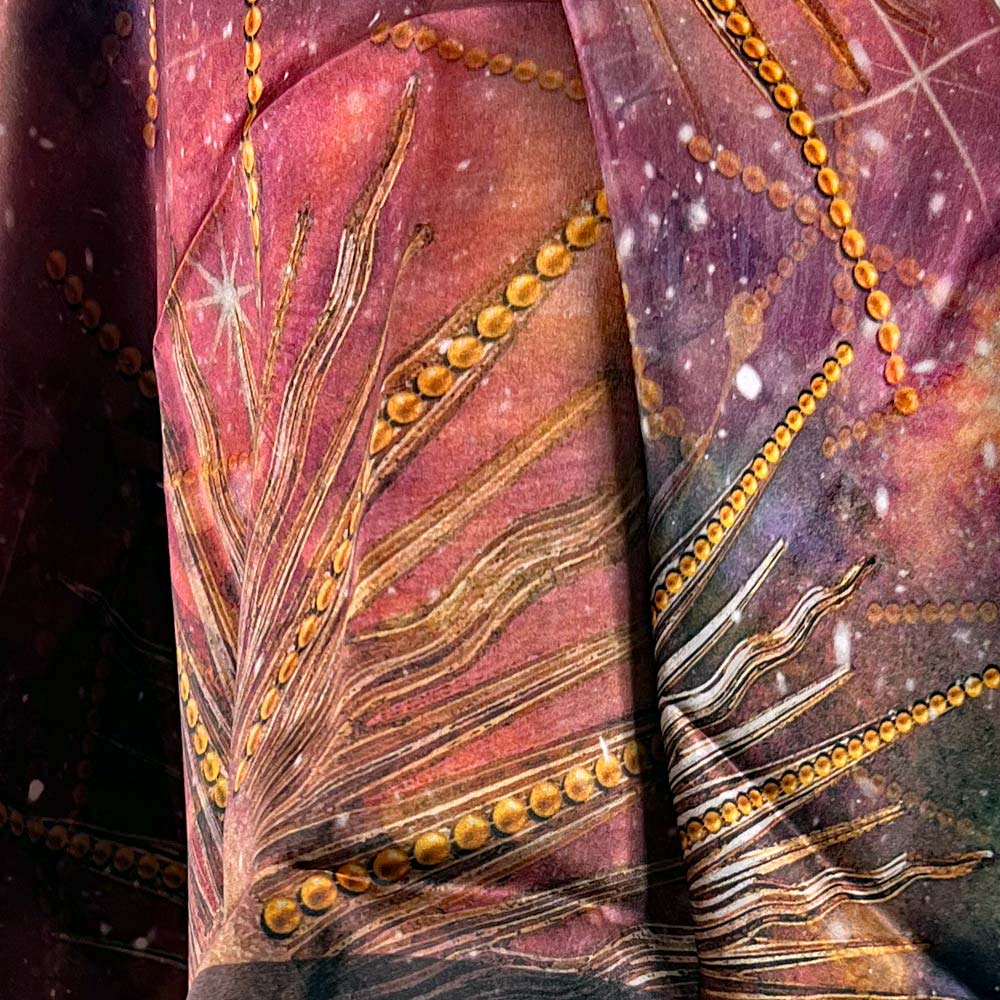 Sun, Moon & Stars Square Silk Scarf - deb schlier studio