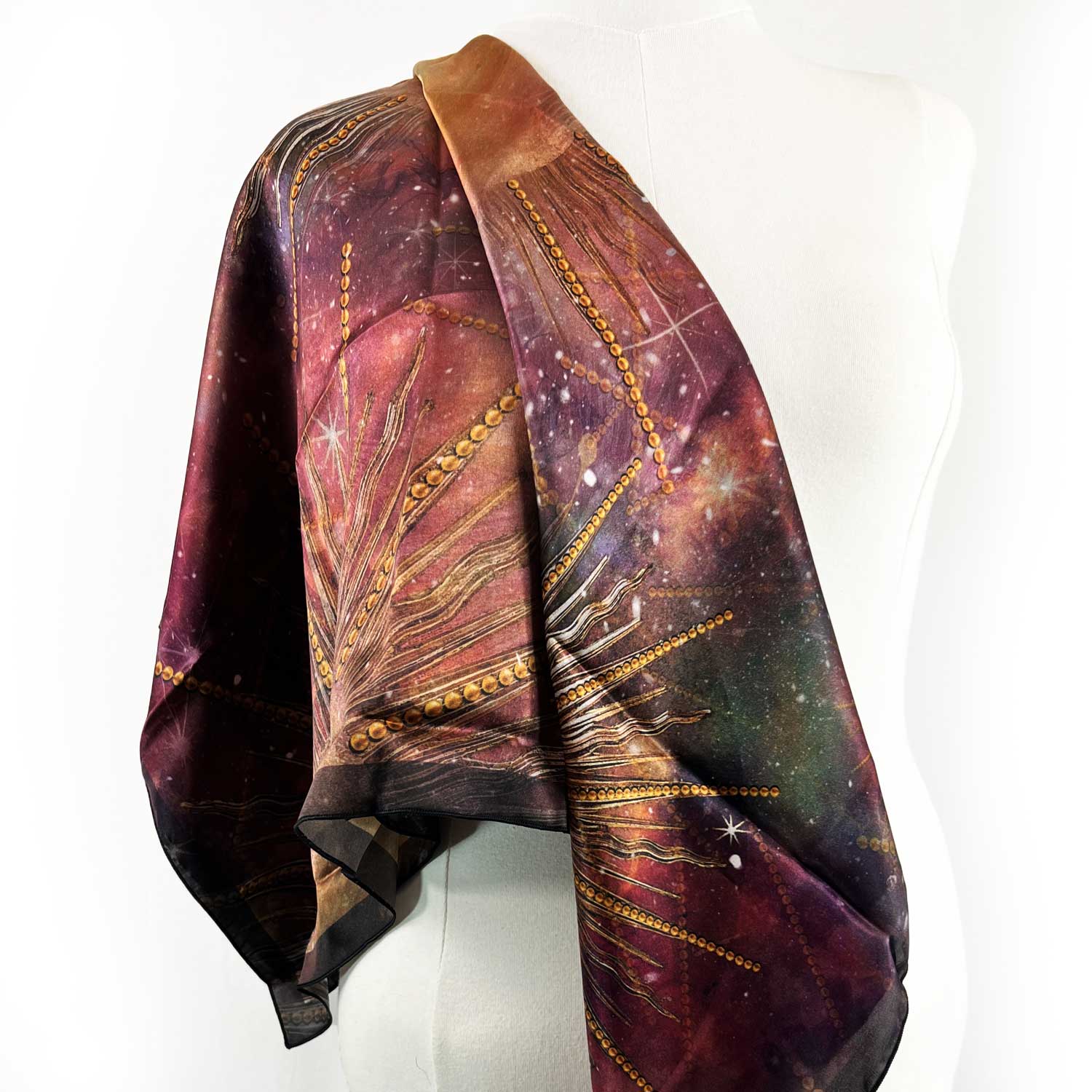 Sun, Moon & Stars Square Silk Scarf - deb schlier studio