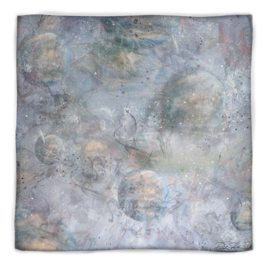 Cosmic Snow Storm Square Silk Scarf - deb schlier studio