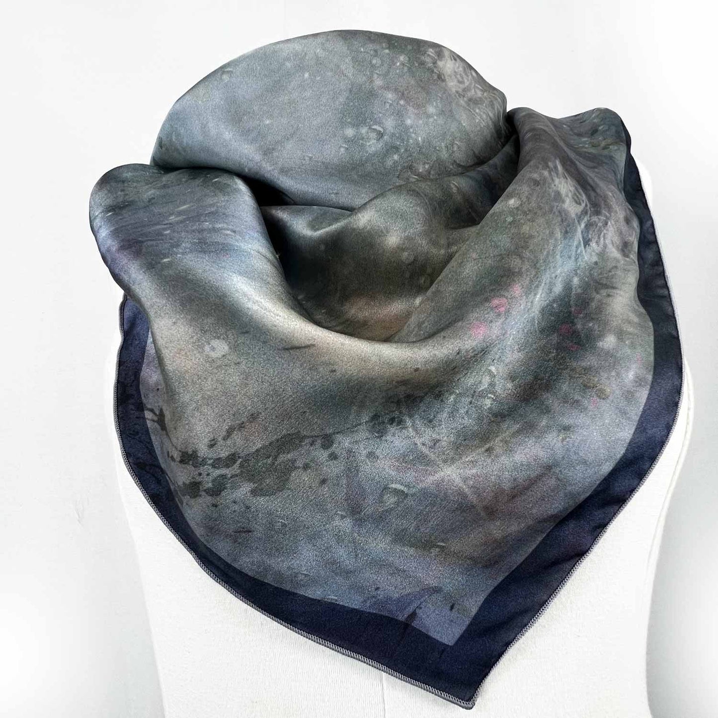 Cosmic Snow Storm Square Silk Scarf - deb schlier studio