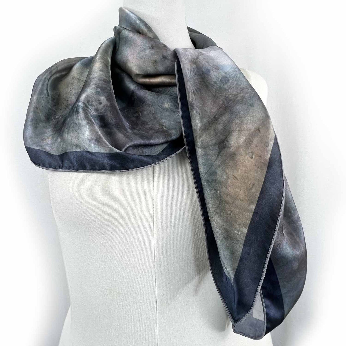 Cosmic Snow Storm Square Silk Scarf - deb schlier studio