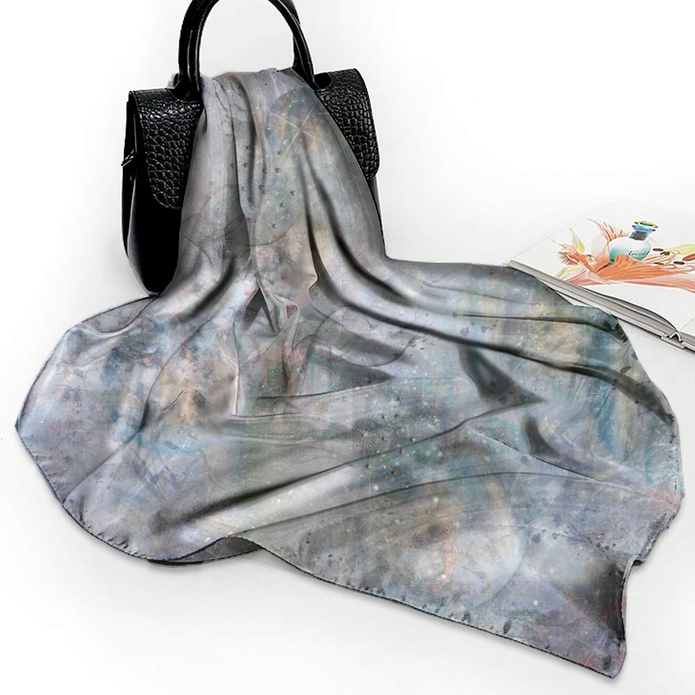 Cosmic Snow Storm Square Silk Scarf - deb schlier studio