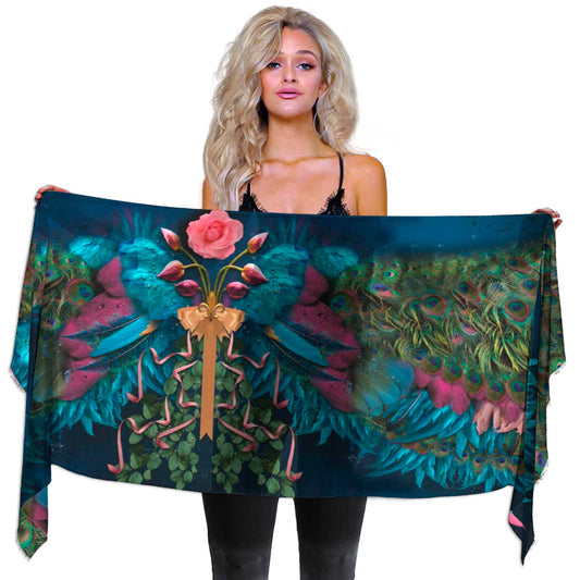 Peacock Wings Long Scarf