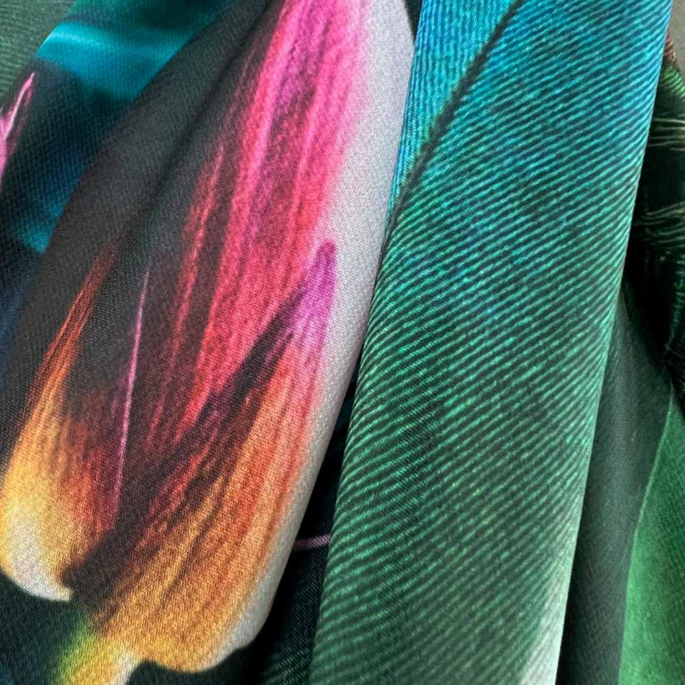 Peacock Feathers Square Chiffon Scarf - deb schlier studio