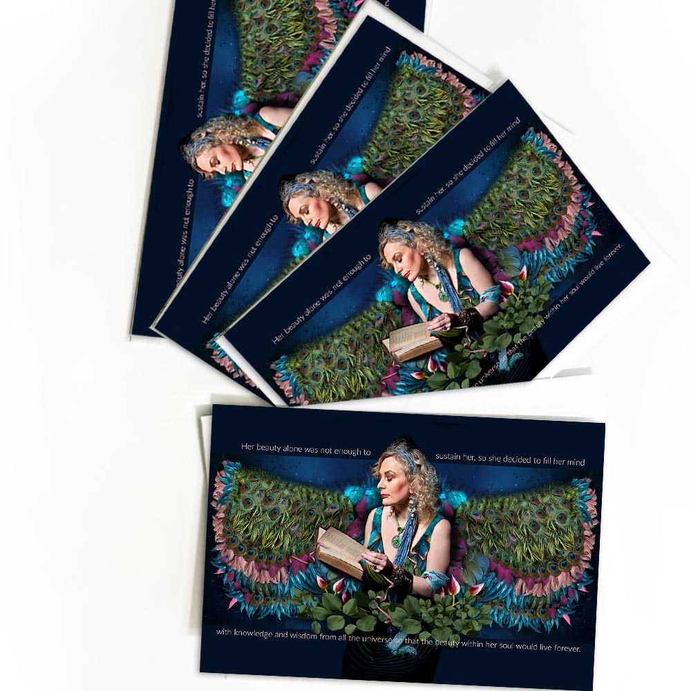 Peacock Wings Art Note Cards