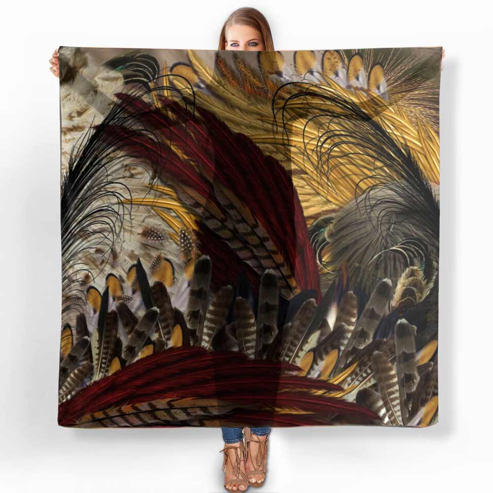 Phoenix Feathers Square Chiffon Scarf - deb schlier studio