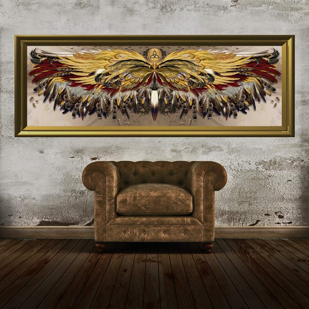 Phoenix Wings Long Brown Scarf - deb schlier studio