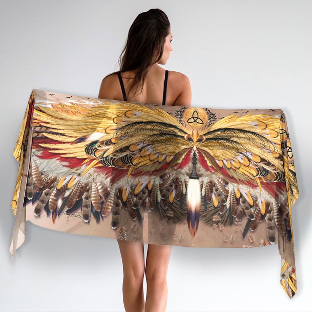 Phoenix Wings Long Brown Scarf