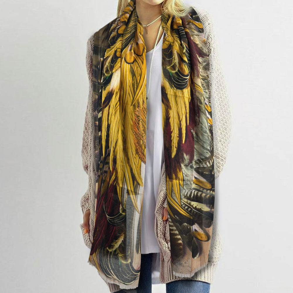 Phoenix Wings Long Brown Scarf - deb schlier studio