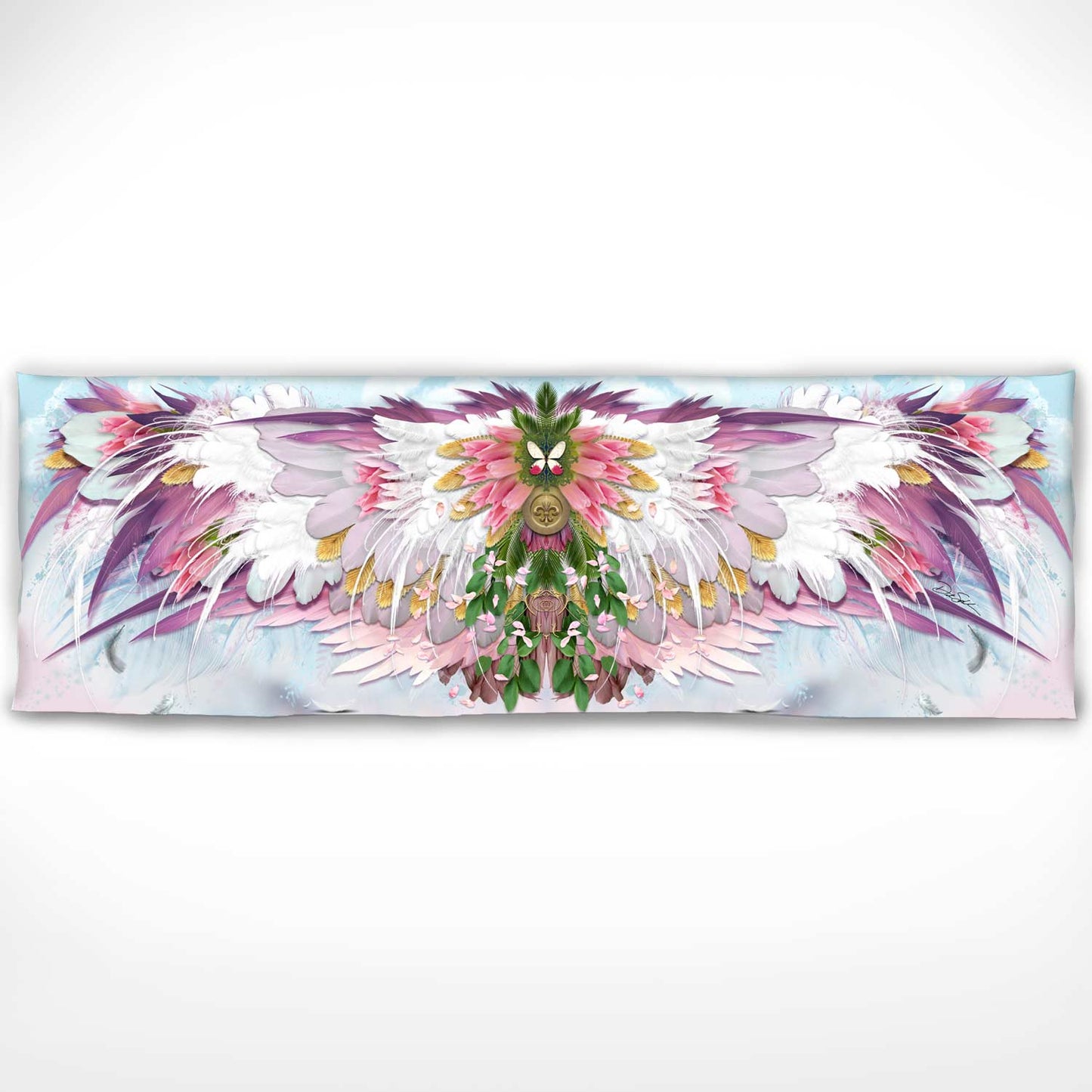 Pink Angel Wings Silk Scarf