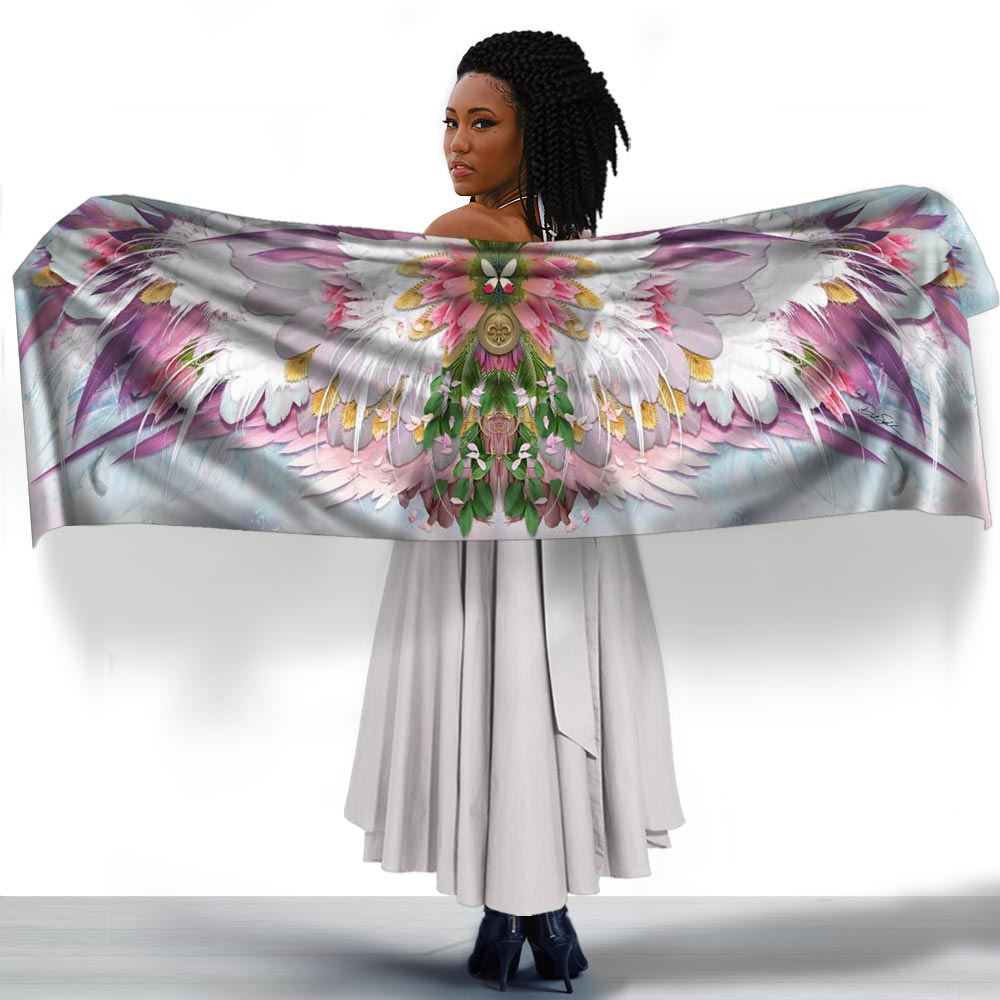 Pink Angel Wings Long Silk Scarf - deb schlier studio