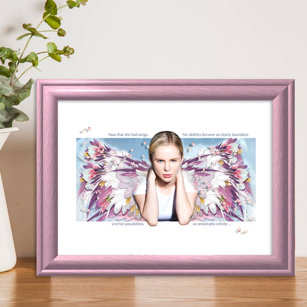 Pink Angel Wings Art Note Cards