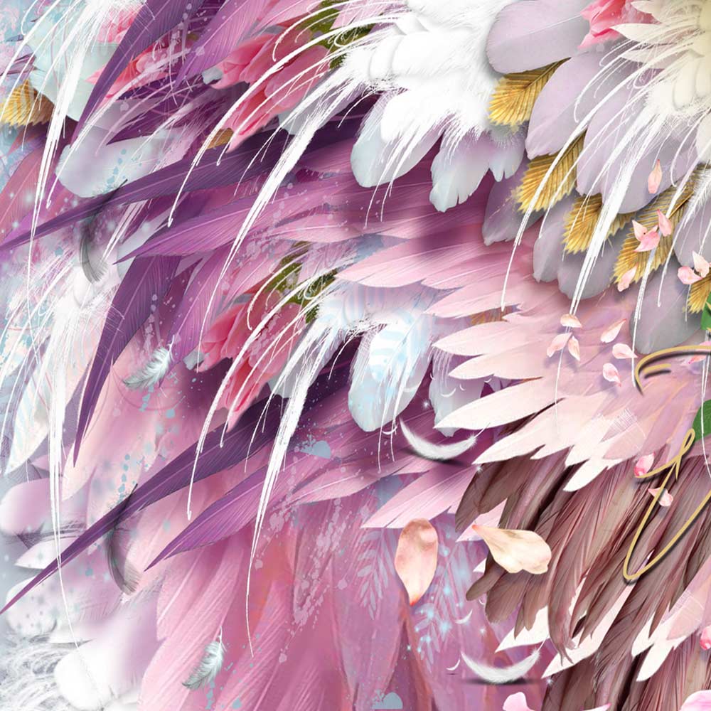 Pink Feathers Square Chiffon Scarf - deb schlier studio