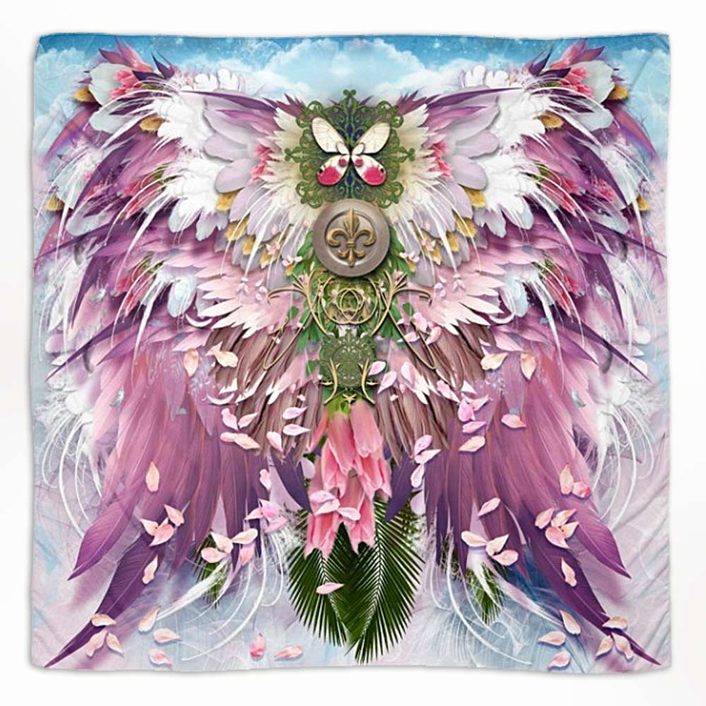 Pink Angel Wings Square Chiffon Scarf