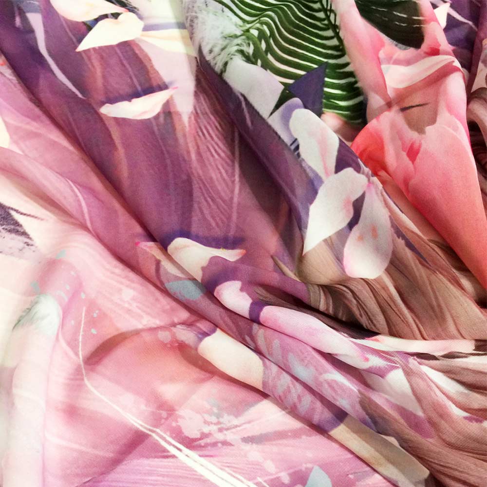 Pink Feathers Square Chiffon Scarf - deb schlier studio