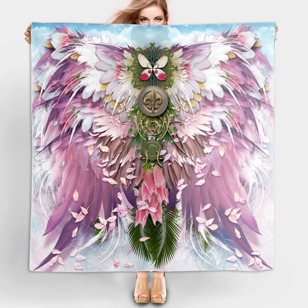 Pink Angel Wings Square Chiffon Scarf - deb schlier studio