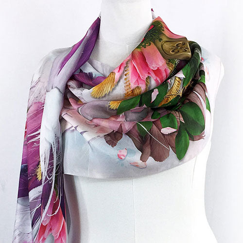 Pink Angel Wings Long Silk Scarf - deb schlier studio