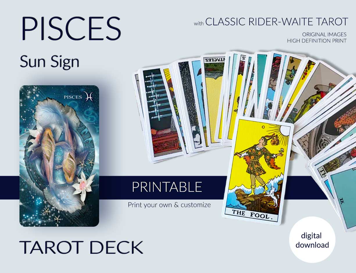 Pisces Tarot Deck, Printable