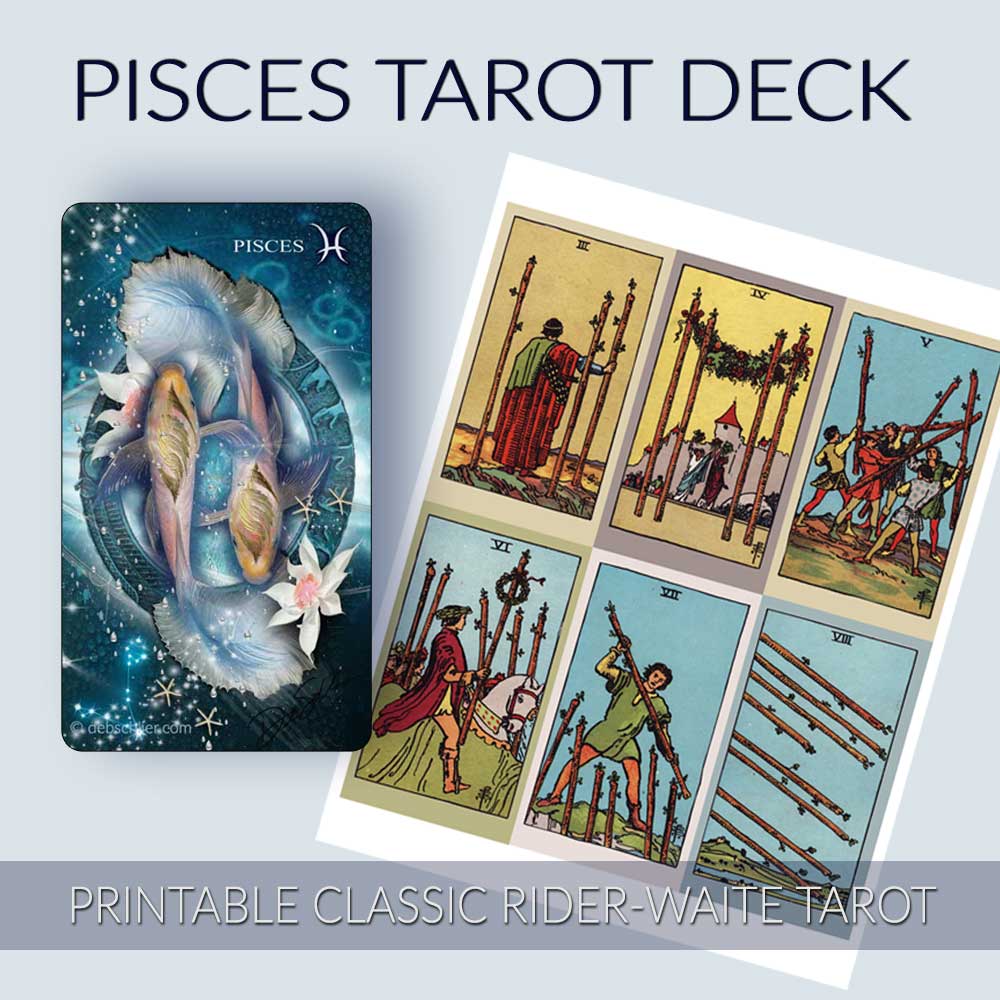 Pisces Tarot Deck, Printable