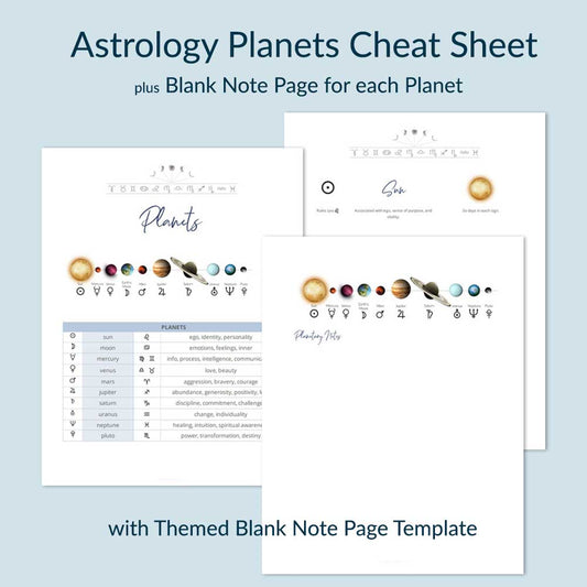 Astrology Planets Quick Reference Package