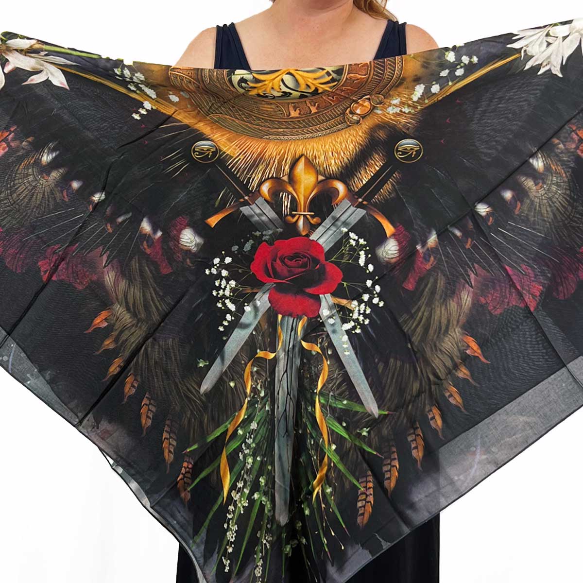 Raven Squared Scarf - deb schlier studio