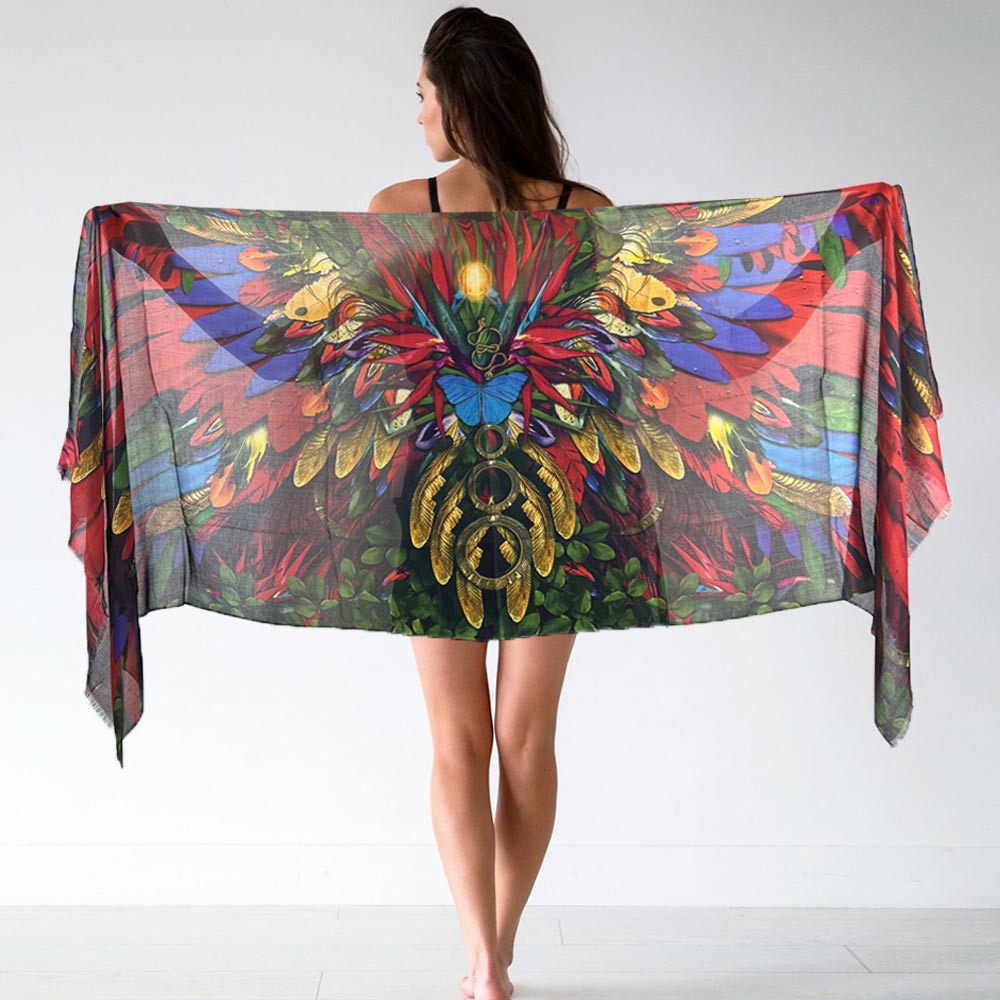 Scarlet Macaw Wings Long Scarf