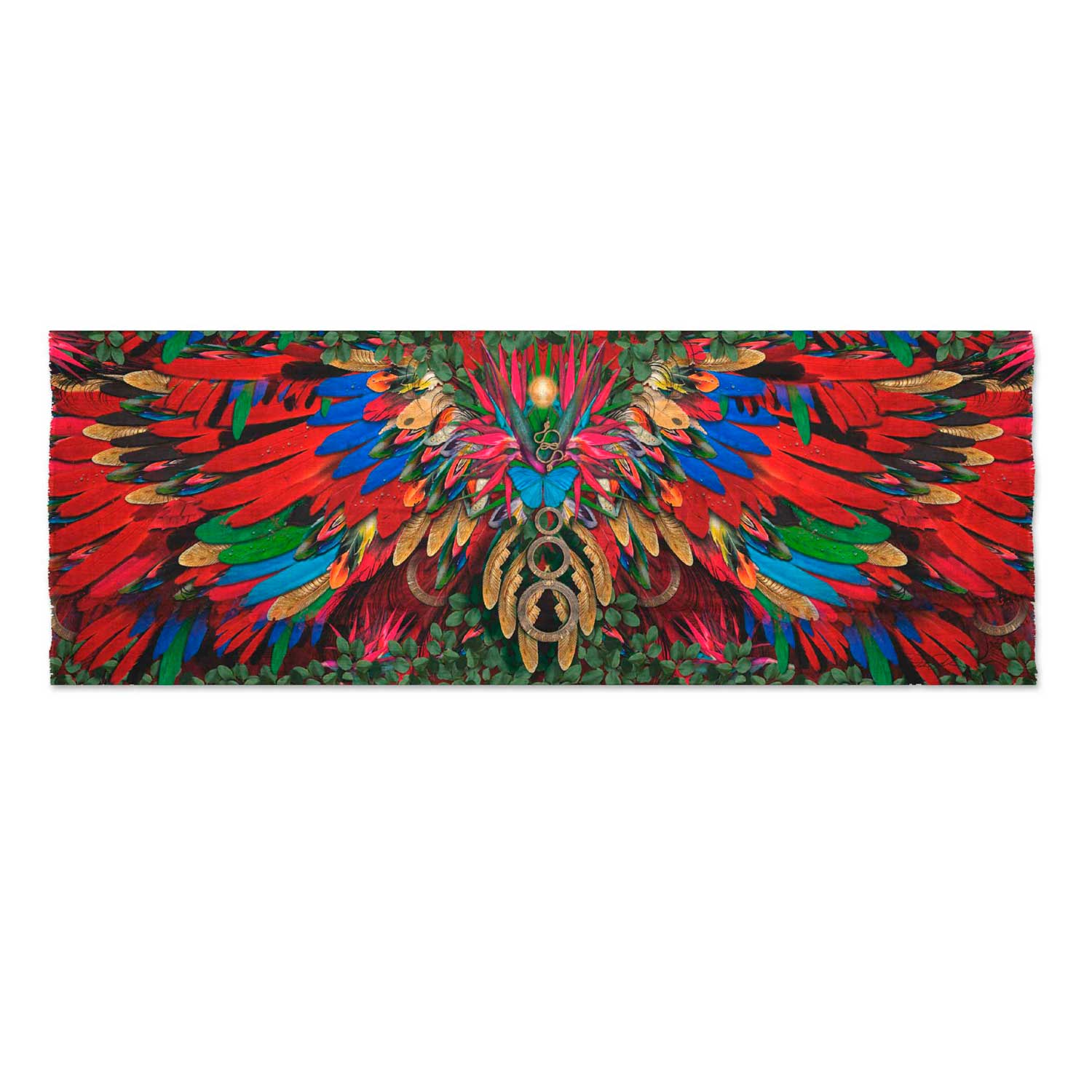 Scarlet Macaw Wings Long Scarf - deb schlier studio