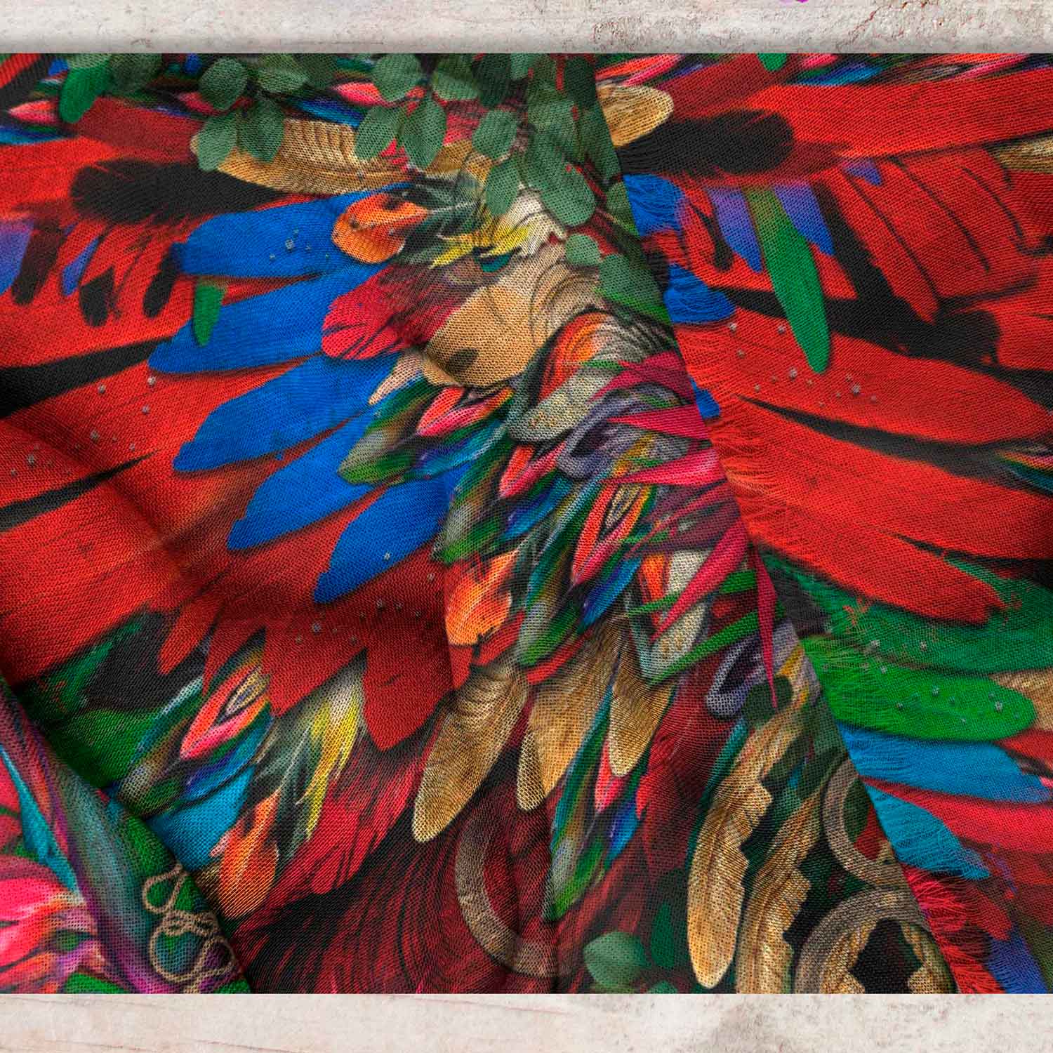 Scarlet Macaw Wings Long Scarf - deb schlier studio