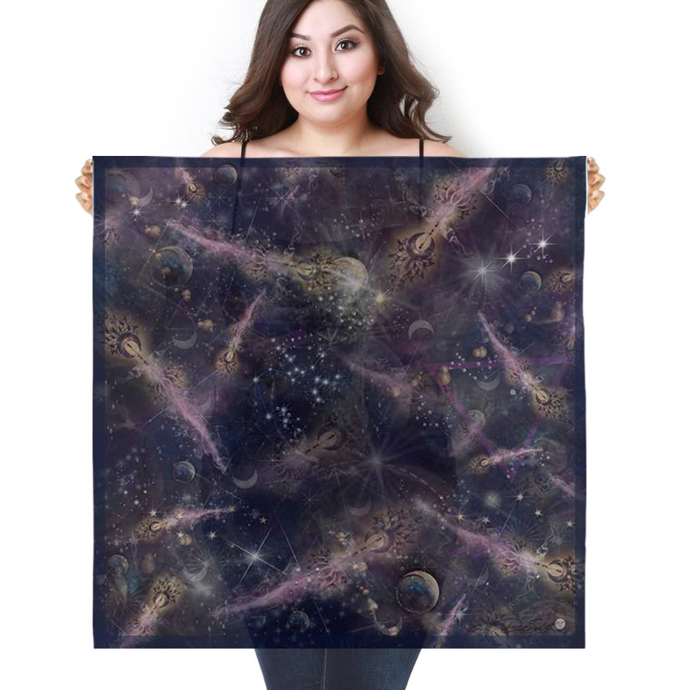 Shooting Stars Square Silk Scarf - deb schlier studio