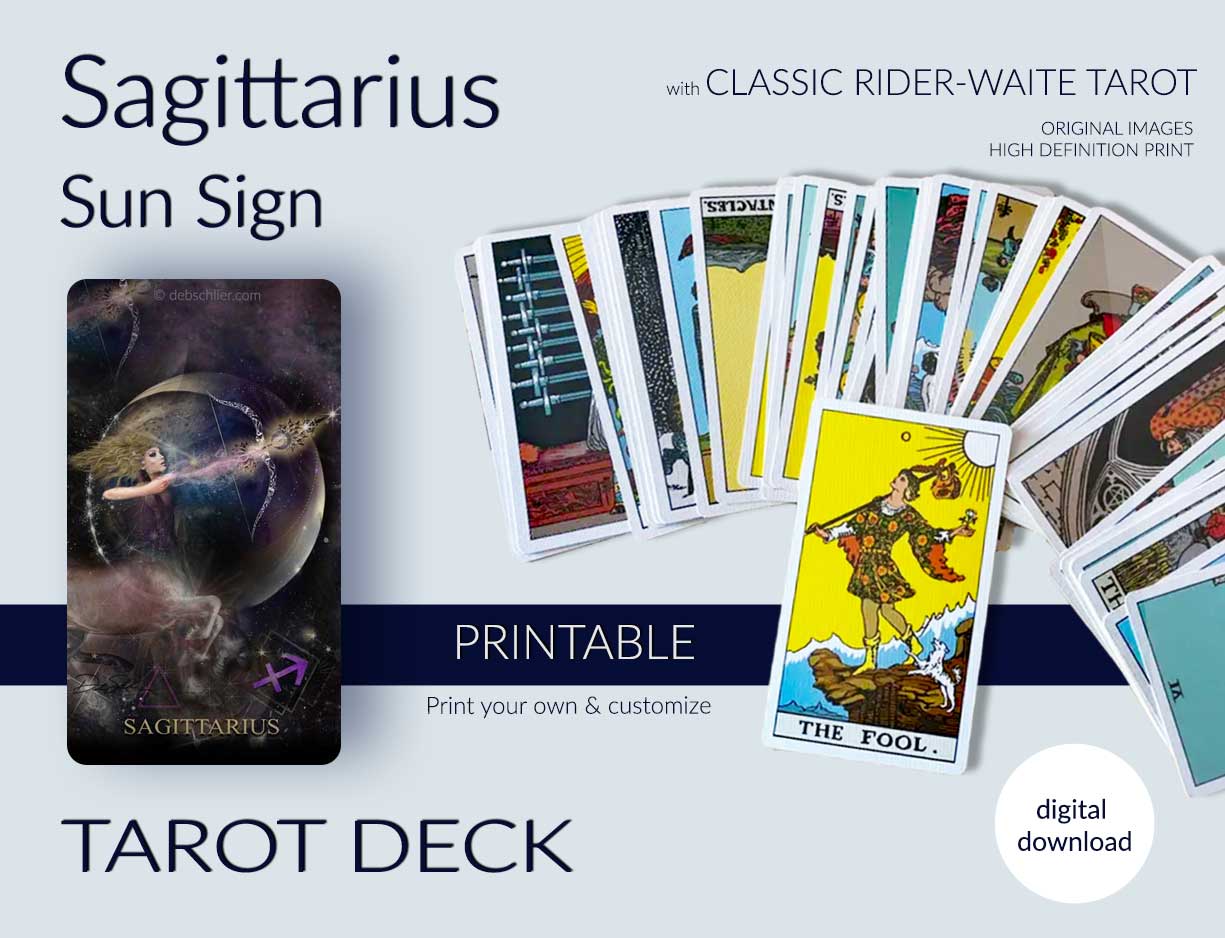 Sagittarius Tarot Deck, Printable