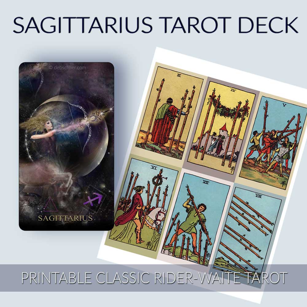 Sagittarius Tarot Deck, Printable