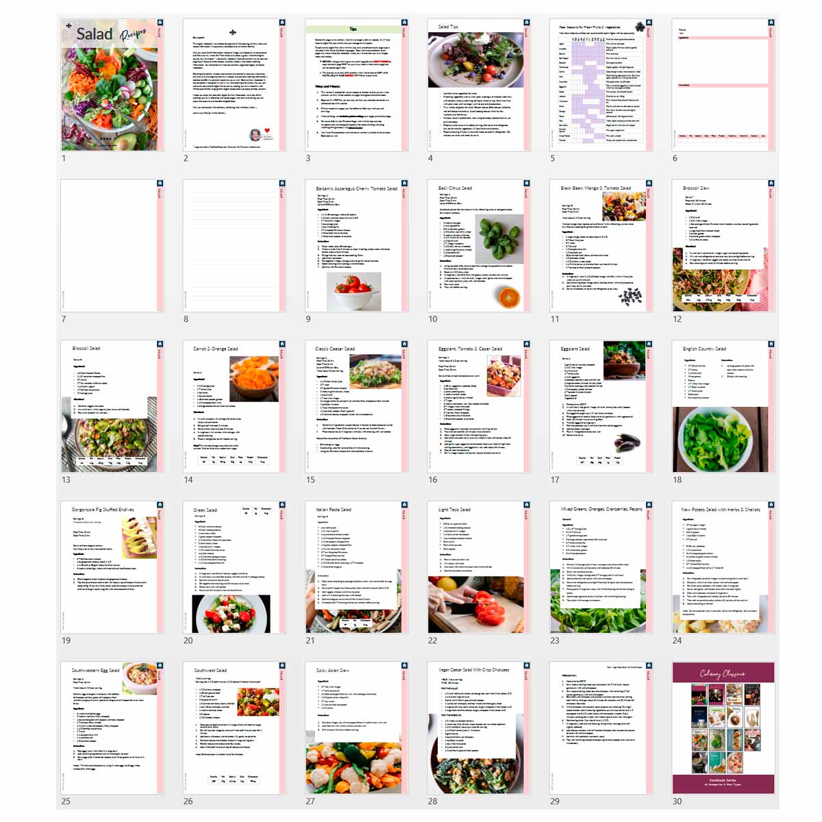 Salad Recipes: Printable Book 7