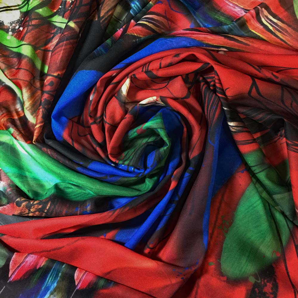 Scarlet Macaw Wings Square Chiffon Scarf - deb schlier studio