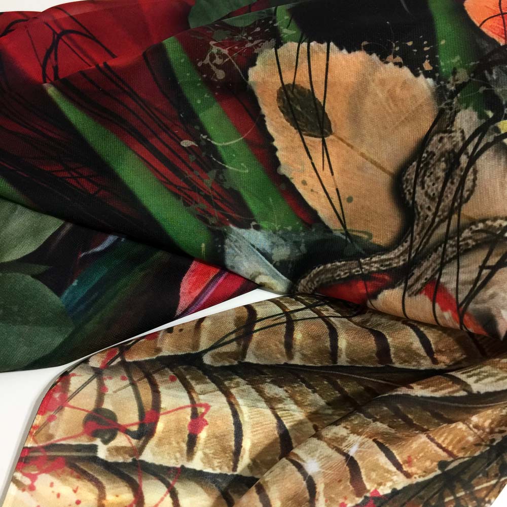 Scarlet Macaw Wings Square Chiffon Scarf - deb schlier studio