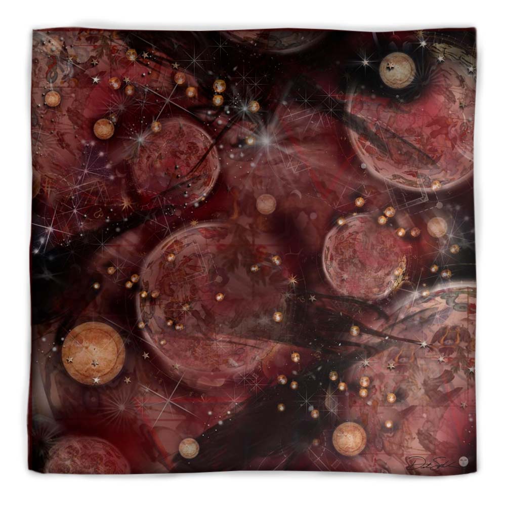 Midnight Meteor Shower Square Silk Scarf