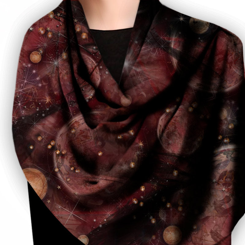 Midnight Meteor Shower Square Silk Scarf - deb schlier studio