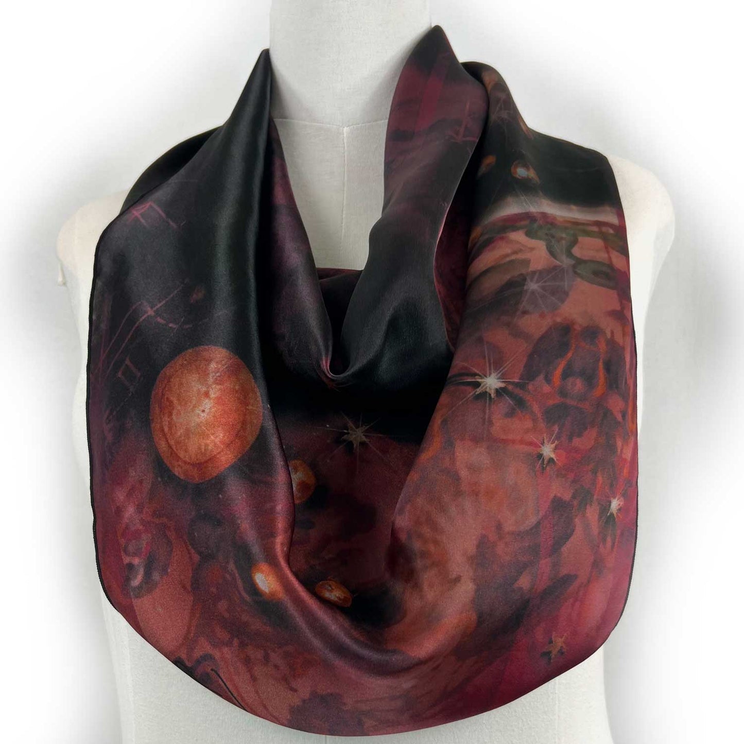 Midnight Meteor Shower Square Silk Scarf - deb schlier studio