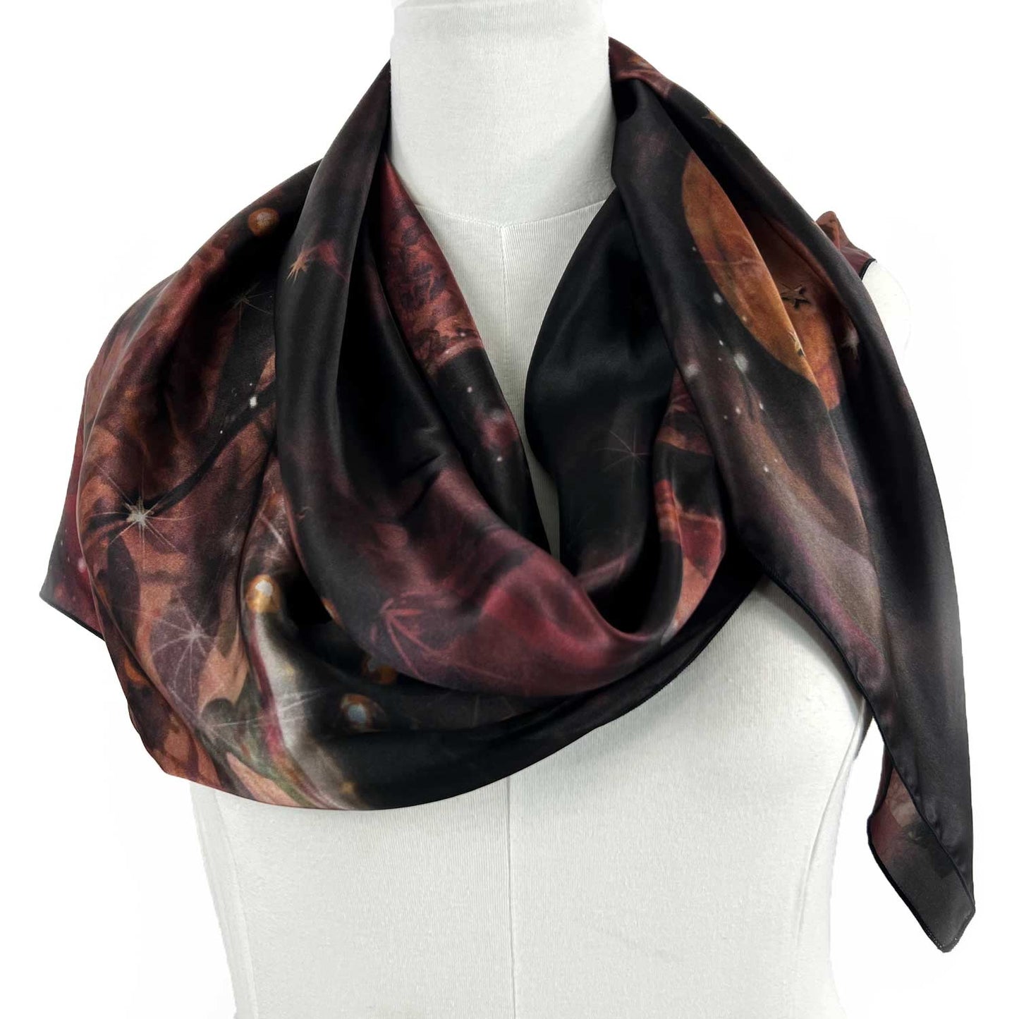 Midnight Meteor Shower Square Silk Scarf - deb schlier studio